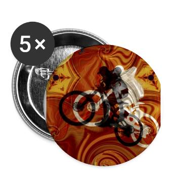 Psychedelisches Fahrrad Kaleidoskop - Buttons groß 56 mm (5er Pack) - Weiß - Vorne