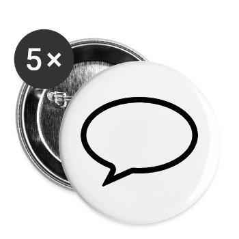 Sprechblase - leer - Buttons groß 56 mm (5er Pack) - Weiß - Vorne