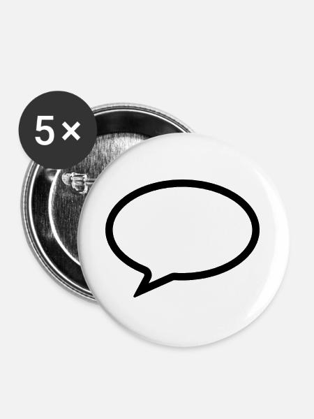 Sprechblase - leer - Buttons groß 56 mm (5er Pack) - Weiß