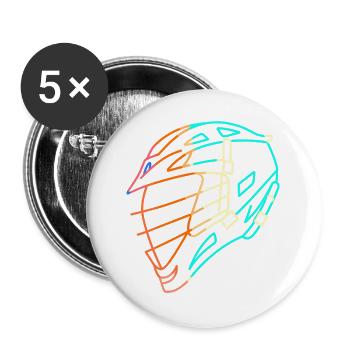 Lacrossehelm - Buttons groß 56 mm (5er Pack) - Weiß - Vorne