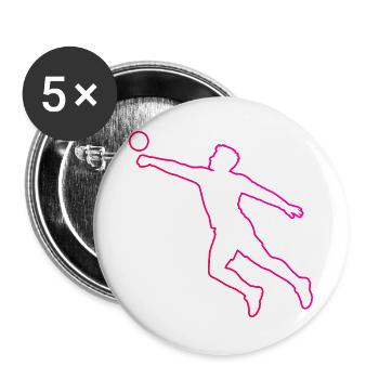 Geschenkidee für einen Faustball-Fan mit Teamspiel - Buttons groß 56 mm (5er Pack) - Weiß - Vorne
