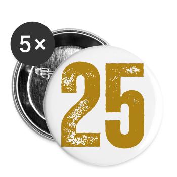 25 - Buttons groß 56 mm (5er Pack) - Weiß - Vorne