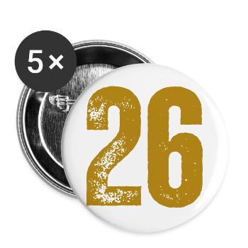 26 - Buttons groß 56 mm (5er Pack) - Weiß - Vorne