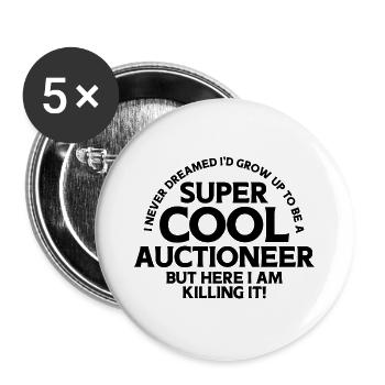 Auktion Auktionator - Buttons groß 56 mm (5er Pack) - Weiß - Vorne