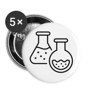 Symbol der Chemie-Laborflaschen-Linie - Buttons groß 56 mm (5er Pack) - Weiß - Vorne