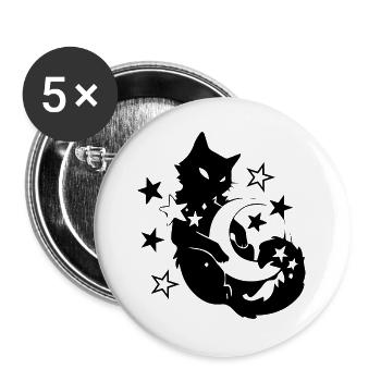 Cat cat - Buttons groß 56 mm (5er Pack) - Weiß - Vorne