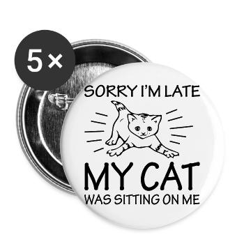 Cat cat  - Buttons groß 56 mm (5er Pack) - Weiß - Vorne