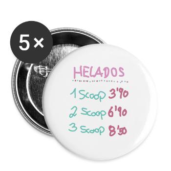 Eis speiseeis - Buttons groß 56 mm (5er Pack) - Weiß - Vorne
