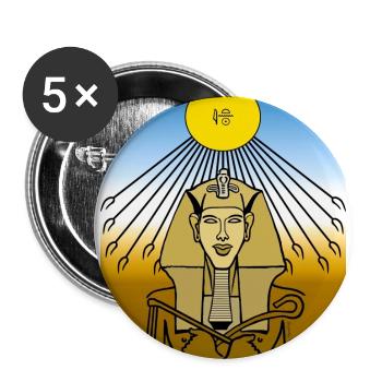 Sonnenpharaön Strahlenkreis - Buttons groß 56 mm (5er Pack) - Weiß - Vorne