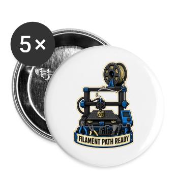 FILAMENT PATH READY - Buttons groß 56 mm (5er Pack) - Weiß - Vorne