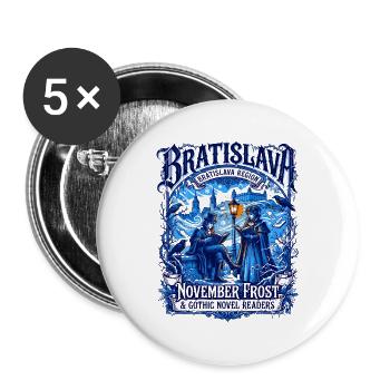 Bratislava November Frost Gothic Novel Readers - Buttons groß 56 mm (5er Pack) - Weiß - Vorne