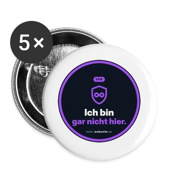 Ich Bin Gar Nicht Hier. VPN Nerd Shirt - Buttons groß 56 mm (5er Pack) - Weiß - Vorne