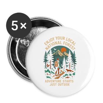 Enjoy Your Local National Forest - Buttons groß 56 mm (5er Pack) - Weiß - Vorne