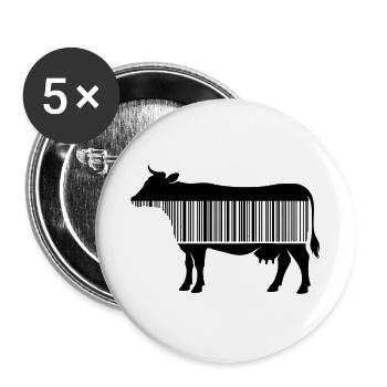 BarKUHde - mehr als nur eine Nummer - Buttons groß 56 mm (5er Pack) - Weiß - Vorne