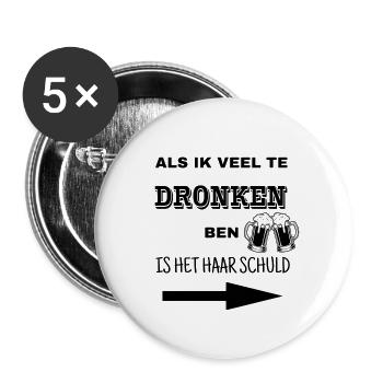 Betrunkene Freundin - Buttons groß 56 mm (5er Pack) - Weiß - Vorne
