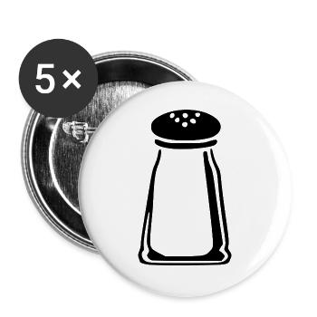 Salz Gewürz Geschenk Koch Weihnachten  - Buttons groß 56 mm (5er Pack) - Weiß - Vorne