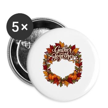 Anpassbares Familienhemd zum Zusammenbringen – Name - Buttons groß 56 mm (5er Pack) - Weiß - Vorne