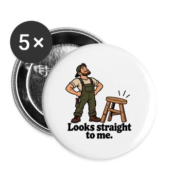 Looks Straight To Me - Buttons groß 56 mm (5er Pack) - Weiß - Vorne