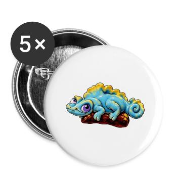 Jaszczurka_SpokoLoko - Buttons groß 56 mm (5er Pack) - Weiß - Vorne
