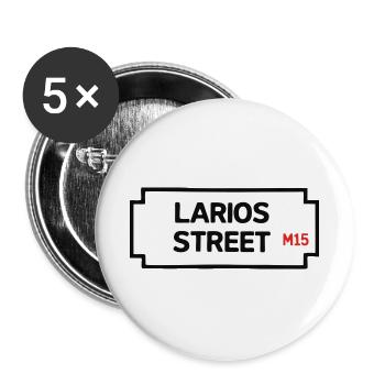 Lariosstraße - Buttons groß 56 mm (5er Pack) - Weiß - Vorne