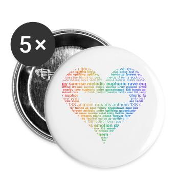 Tranceherz – Worte der Euphorie - Buttons groß 56 mm (5er Pack) - Weiß - Vorne
