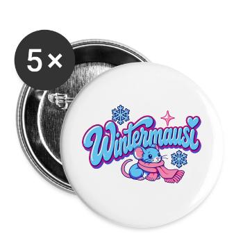 Wintermausi Y2K - Buttons groß 56 mm (5er Pack) - Weiß - Vorne