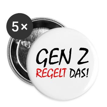 gen z regelt das - Buttons groß 56 mm (5er Pack) - Weiß - Vorne