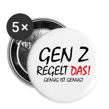 gen z regelt das - Buttons groß 56 mm (5er Pack) - Weiß - Vorne