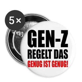 gen z regelt das - Buttons groß 56 mm (5er Pack) - Weiß - Vorne