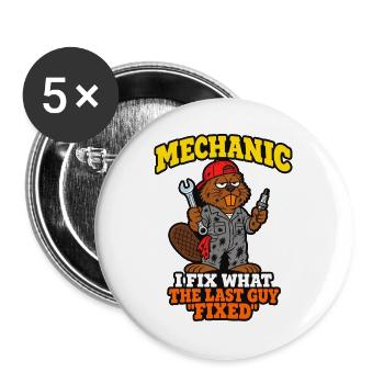 Mechaniker: Ich repariere das, was der letzte Typ repariert hat, lustig - Buttons groß 56 mm (5er Pack) - Weiß - Vorne