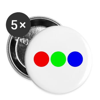 Triaden-Neonkreise - Buttons groß 56 mm (5er Pack) - Weiß - Vorne