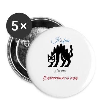 Es ist in Ordnung – alles ist in Ordnung - Buttons groß 56 mm (5er Pack) - Weiß - Vorne