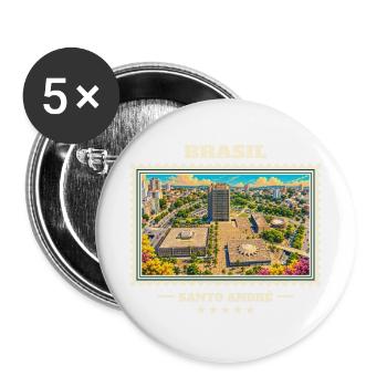 Brasilien Santo André Vintage Reisemarke - Buttons groß 56 mm (5er Pack) - Weiß - Vorne