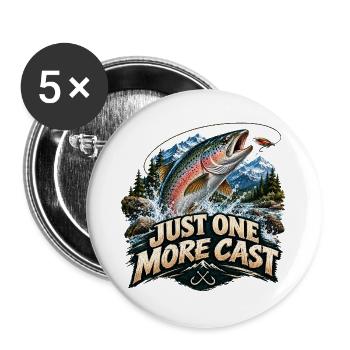 Zitate für Angler - Buttons groß 56 mm (5er Pack) - Weiß - Vorne