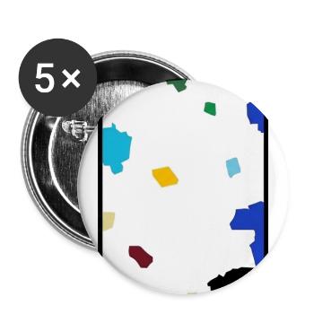 Abstraktes Konfetti auf weißer Leinwand - Buttons groß 56 mm (5er Pack) - Weiß - Vorne