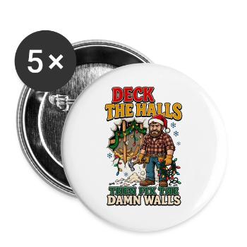 Dekoriere die Flure und repariere dann die Wände - Buttons groß 56 mm (5er Pack) - Weiß - Vorne