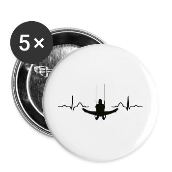 Gymnast Still Rings Artistic Gymnastics - Buttons groß 56 mm (5er Pack) - Weiß - Vorne