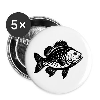 Crappie - Buttons groß 56 mm (5er Pack) - Weiß - Vorne