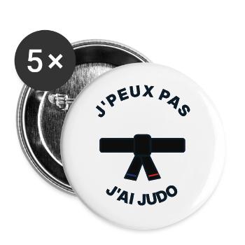 I Can't I Judo - Judoka Humor-Geschenk - Buttons groß 56 mm (5er Pack) - Weiß - Vorne