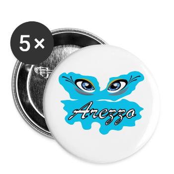 Arezza Blue Eyes-Logo auf Splash - Buttons groß 56 mm (5er Pack) - Weiß - Vorne
