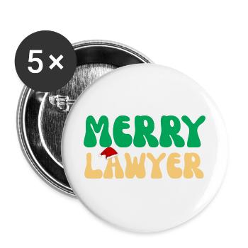 Fröhlicher Anwalt Weihnachtspullover Lustiges Anwaltsweihnachten - Buttons groß 56 mm (5er Pack) - Weiß - Vorne