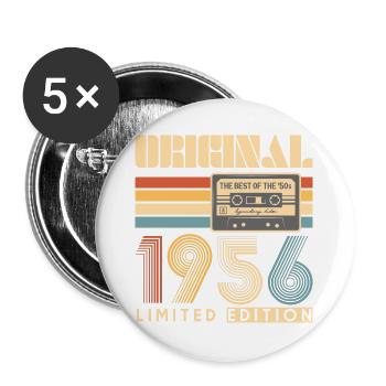 70. Geburtstag, 70 Jahre - Buttons groß 56 mm (5er Pack) - Weiß - Vorne