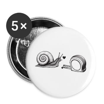 Liebe ist Liebe - Buttons groß 56 mm (5er Pack) - Weiß - Vorne