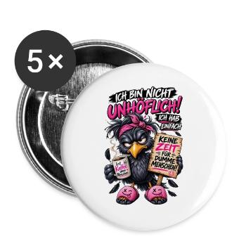 Ich bin nicht Unhöflich - Buttons groß 56 mm (5er Pack) - Weiß - Vorne