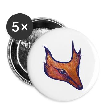 Feurige Fuchs-Silhouette - Buttons groß 56 mm (5er Pack) - Weiß - Vorne