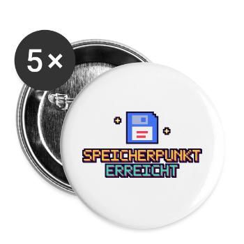 Floppy Pixel Speicherpunk - Buttons groß 56 mm (5er Pack) - Weiß - Vorne