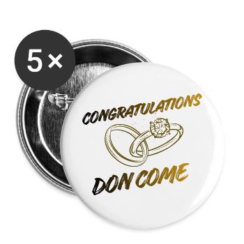 congratulations - Buttons groß 56 mm (5er Pack) - Weiß - Vorne