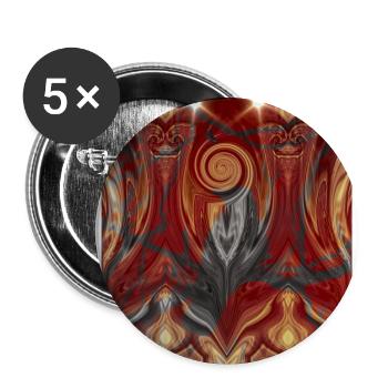 Weihnachtspiralmuster mit Raben Silhouette  - Buttons groß 56 mm (5er Pack) - Weiß - Vorne