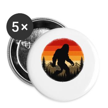 Bigfoot Morchel - Buttons groß 56 mm (5er Pack) - Weiß - Vorne