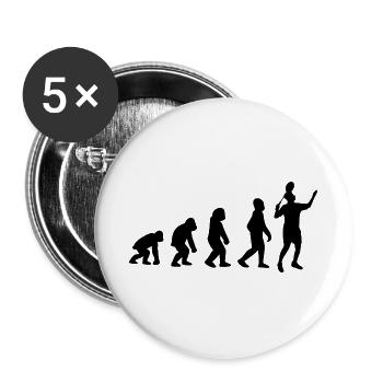 Badminton Evolution - Buttons groß 56 mm (5er Pack) - Weiß - Vorne